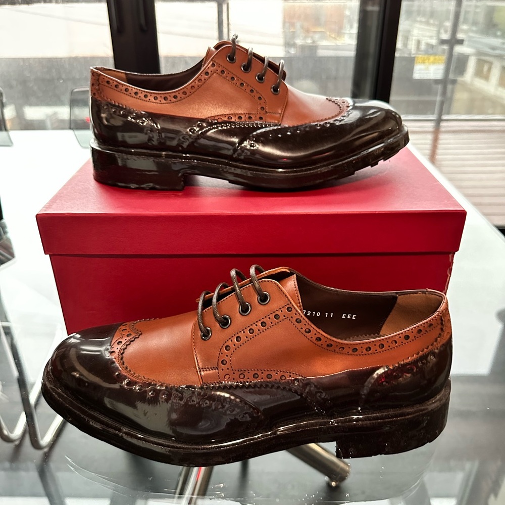 Colorblocked Leather Brogues